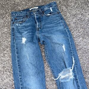 Levi Strauss & company size 25 wedgie high rise button up jeans denim pants blue